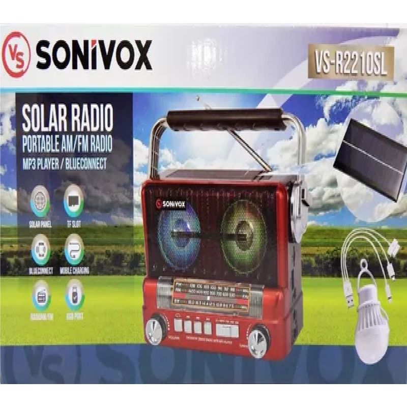 GENERICO - RADIO PARLANTE VS-R2210SL  INALAMBRICO CON PANEL SOLAR