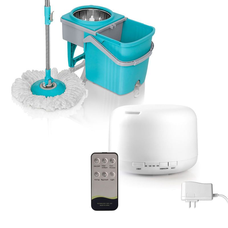 ENERGY PLUS - Trapero Giratorio Microfibra Mop + Difusor De Aromaterapia