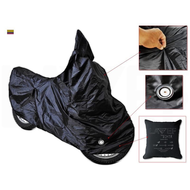 LAVEF - PIJAMA PARA MOTO  NEGRA BASIC + FORRO PARA MALETÍN