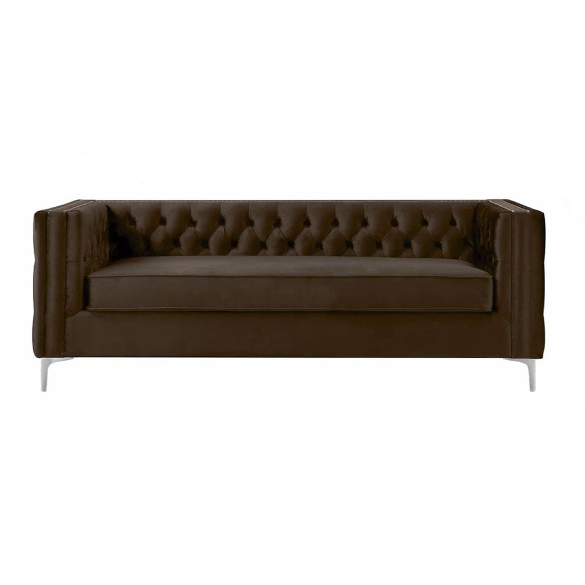 GENERICO - SOFA MODERNO NEWCASTLE ELEGANT 3 PUESTOS MICROFIBRA CAFE