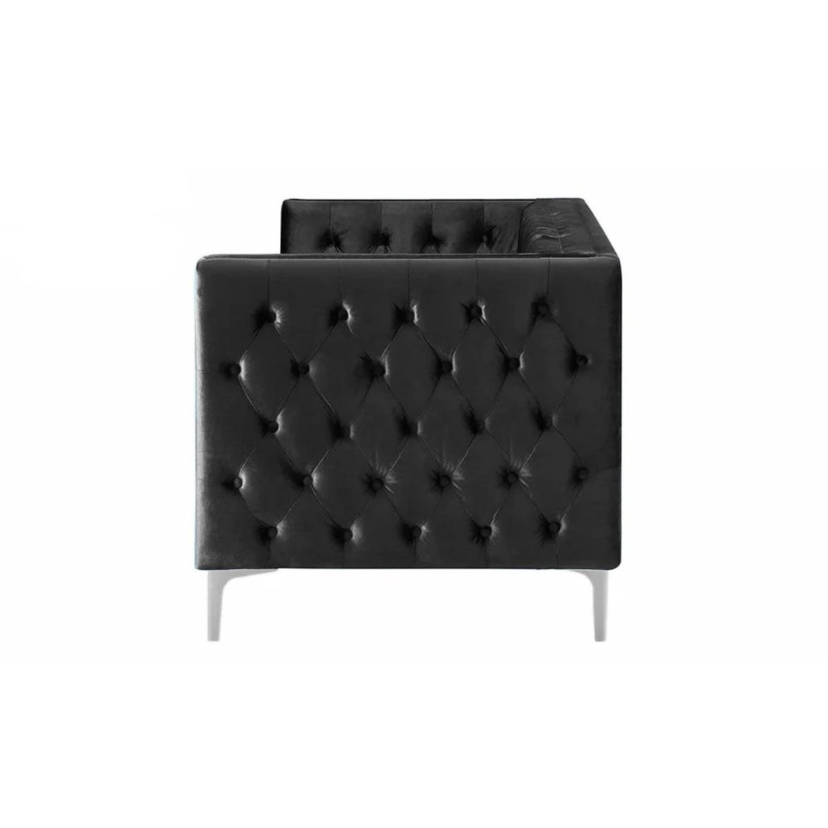 GENERICO - SOFA MODERNO NEWCASTLE ELEGANT 2 PUESTOS ECOCUERO NEGRO