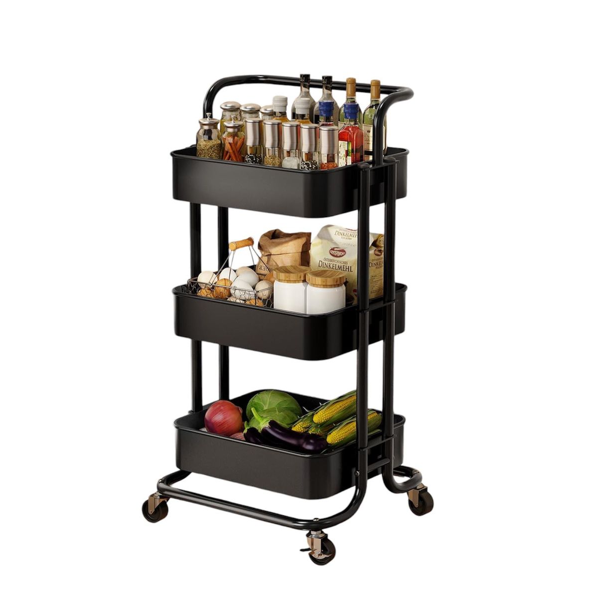 OEM - Organizador Multiusos Con Ruedas Almacenamiento 3 Niveles Auxilia