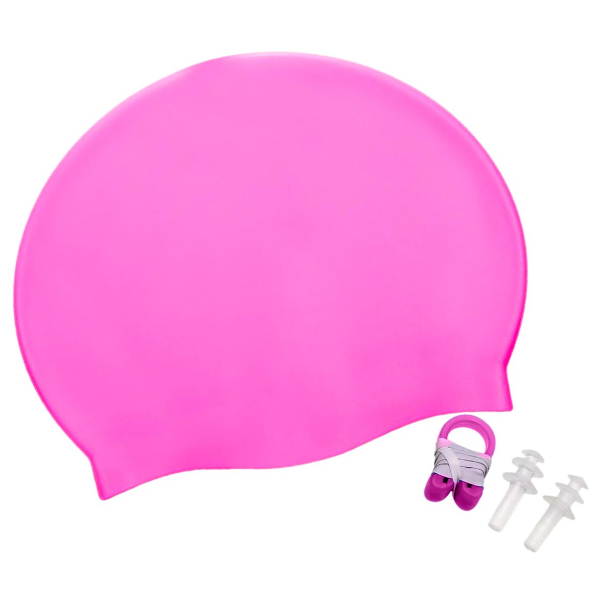 GENERICO - Gorro de natación en silicona  tapones oídos  clip nariz