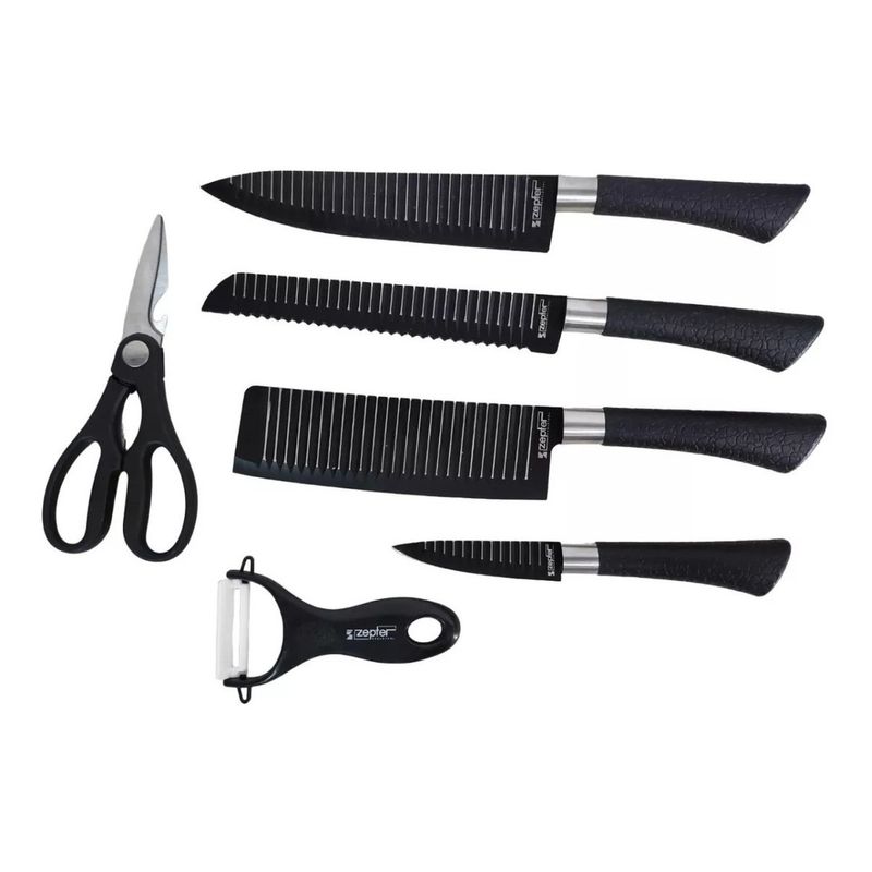 ZEPTER - Juego Cuchillos Cocina Acero Inoxidable + Tijeras + Pelador
