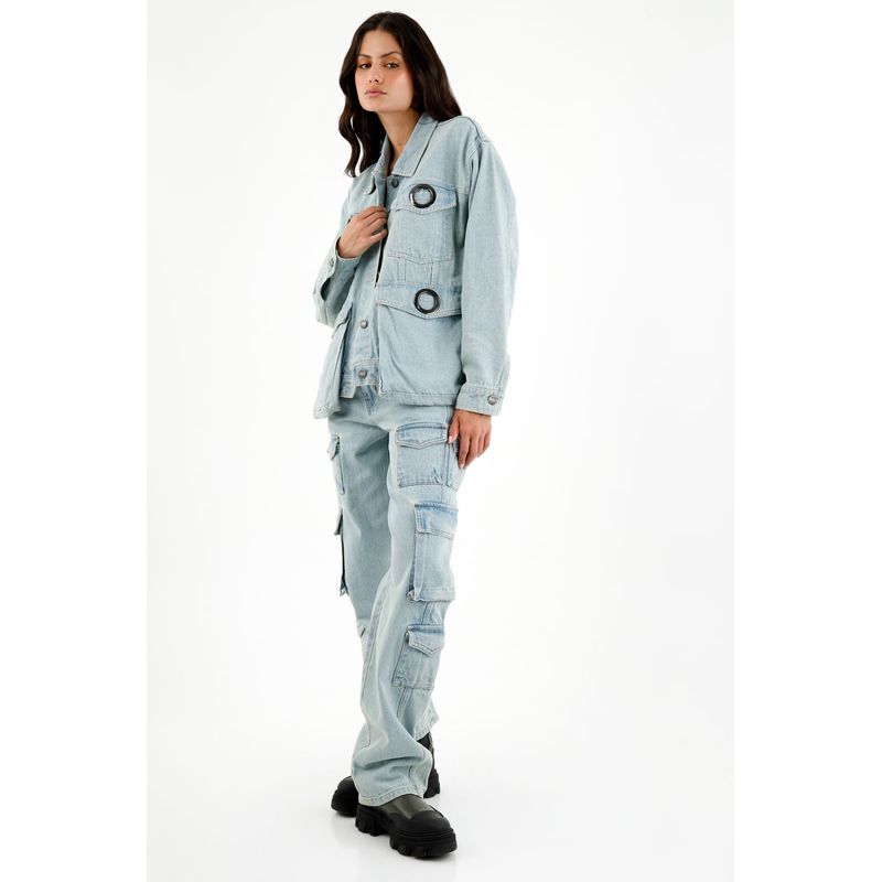 TENNIS - Chaqueta con bolsillos cargo azul para mujer