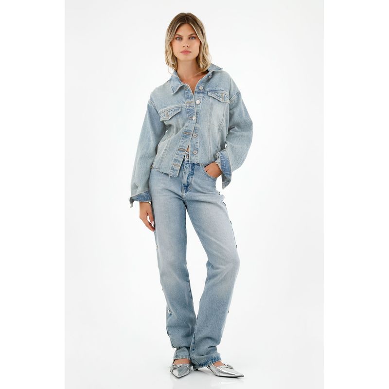 TENNIS - Chaqueta azul tipo Trucker para mujer