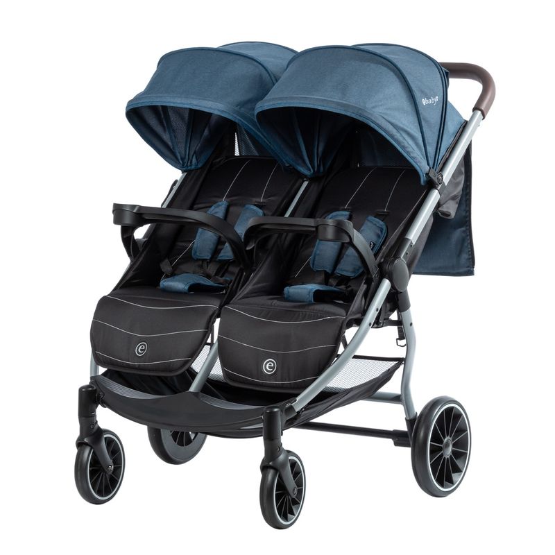 GENERICO - Coche Gemelar Ebaby Con Cubre pies Capota Expandible