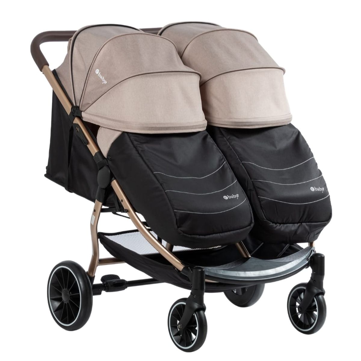 GENERICO - Coche Gemelar Ebaby Con Cubre pies Capota Expandible