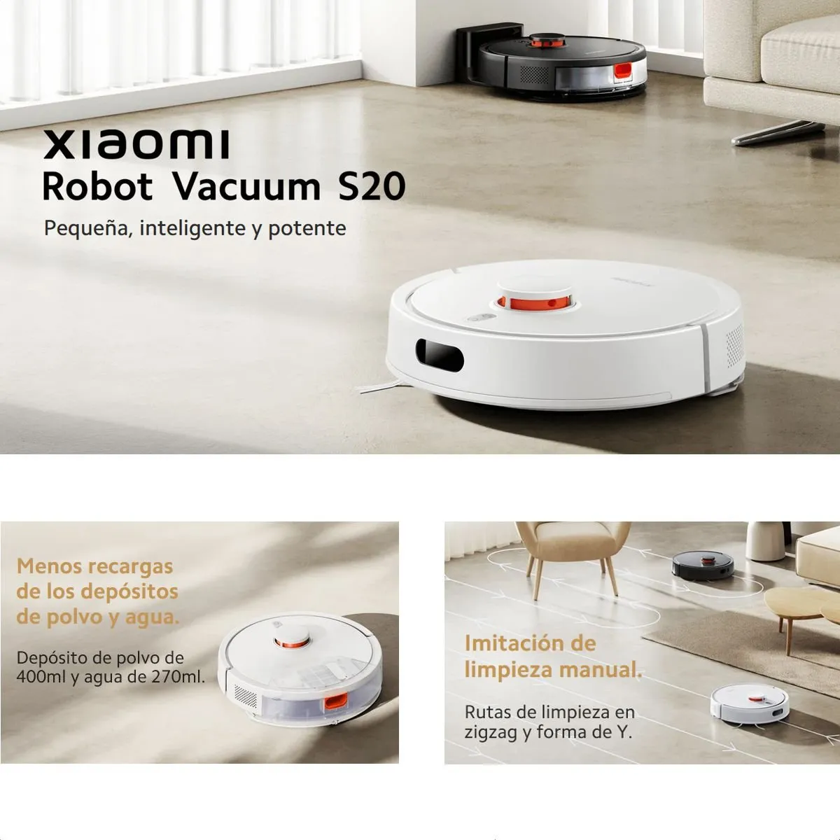 XIAOMI - Xiaomi Robot Vacuum S20 Aspiradora Smart Trapeadora Blk