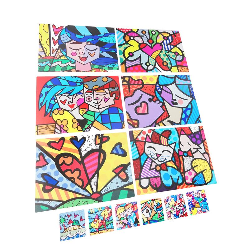 GENERICO - 6 Individuales y Portavasos Coloridos Amor