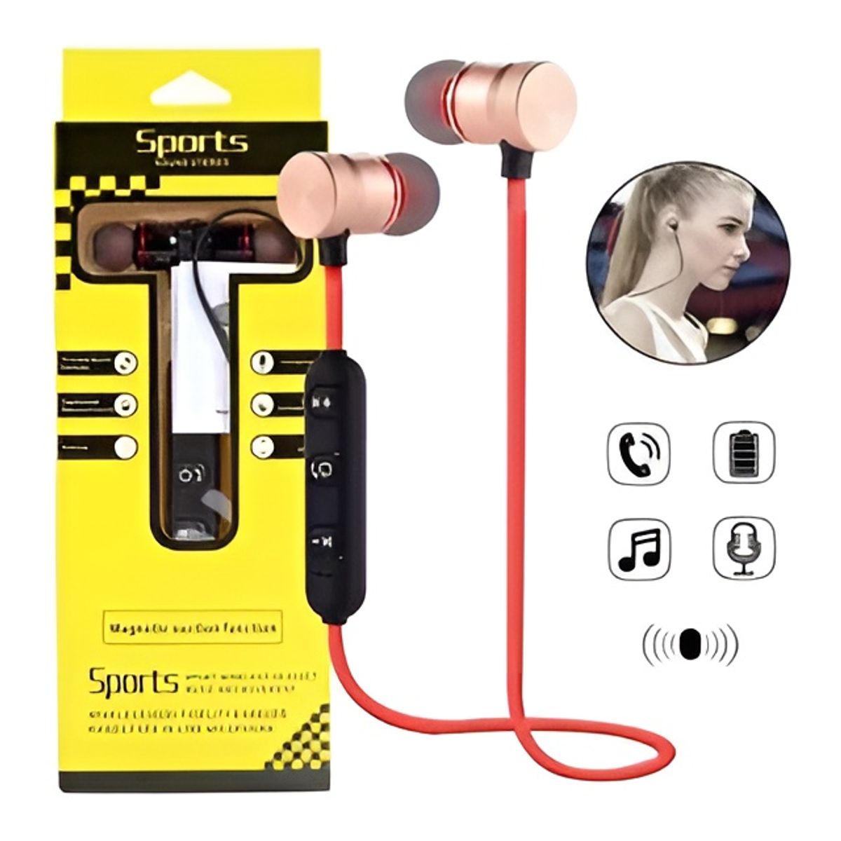 GENERICO - Audífonos Inalámbricos Sports Magnéticos Bluetooth