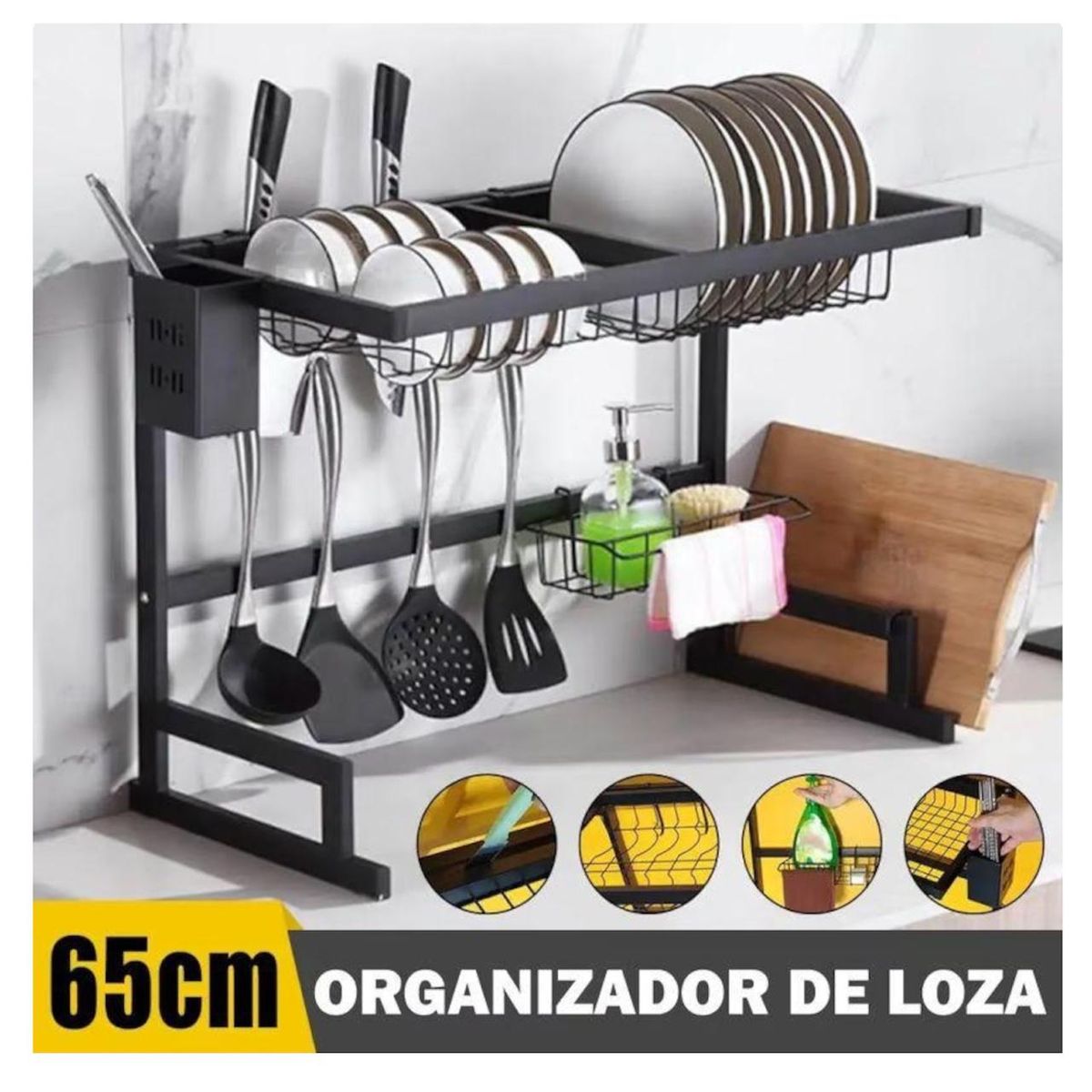 AMERICAN GENERICS - Organizador Escurridor De Loza Cocina 65cm