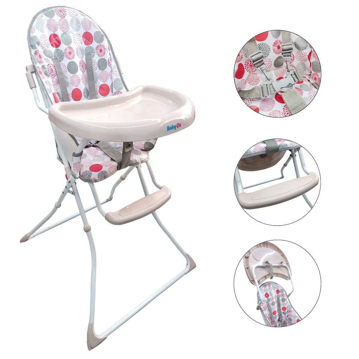 GENERICO - Silla Comedor Alimentación Bebe Niño Plegable Rosa