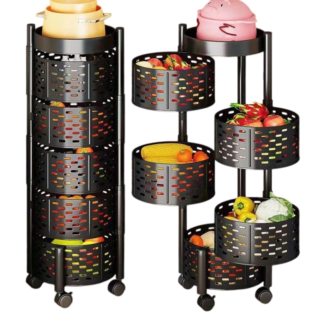 GENERICO - Organizador de  5 canastas en metalico desarmable