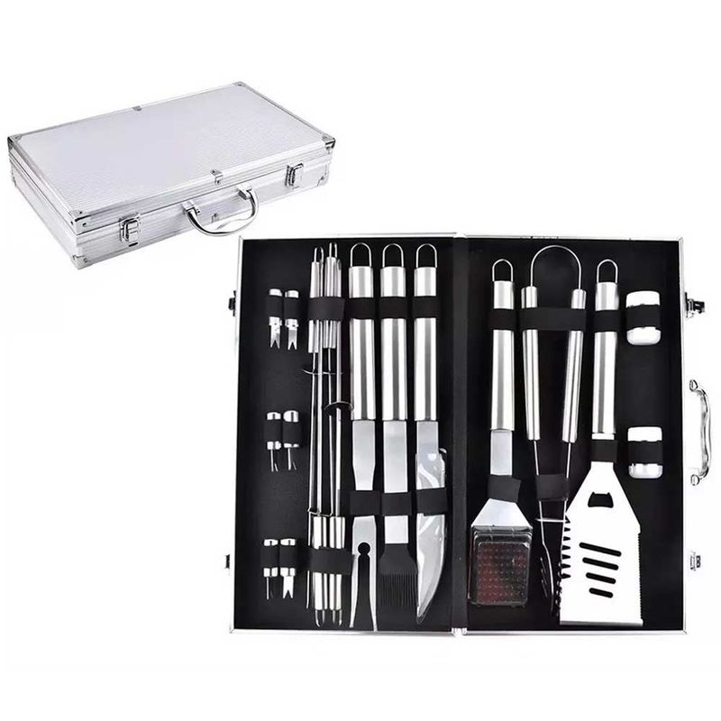 ONE PIXEL - Kit Asados Parrillero Bbq 18 Piezas Con Maletin