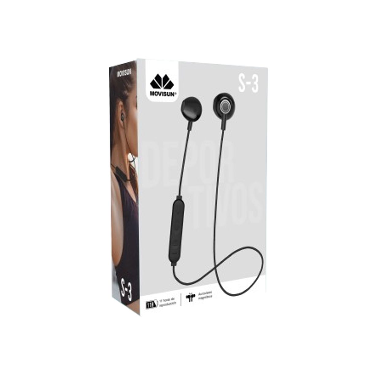 MOVISUN - Audífonos Bluetooth Movisun S3 Magnético pantalla led