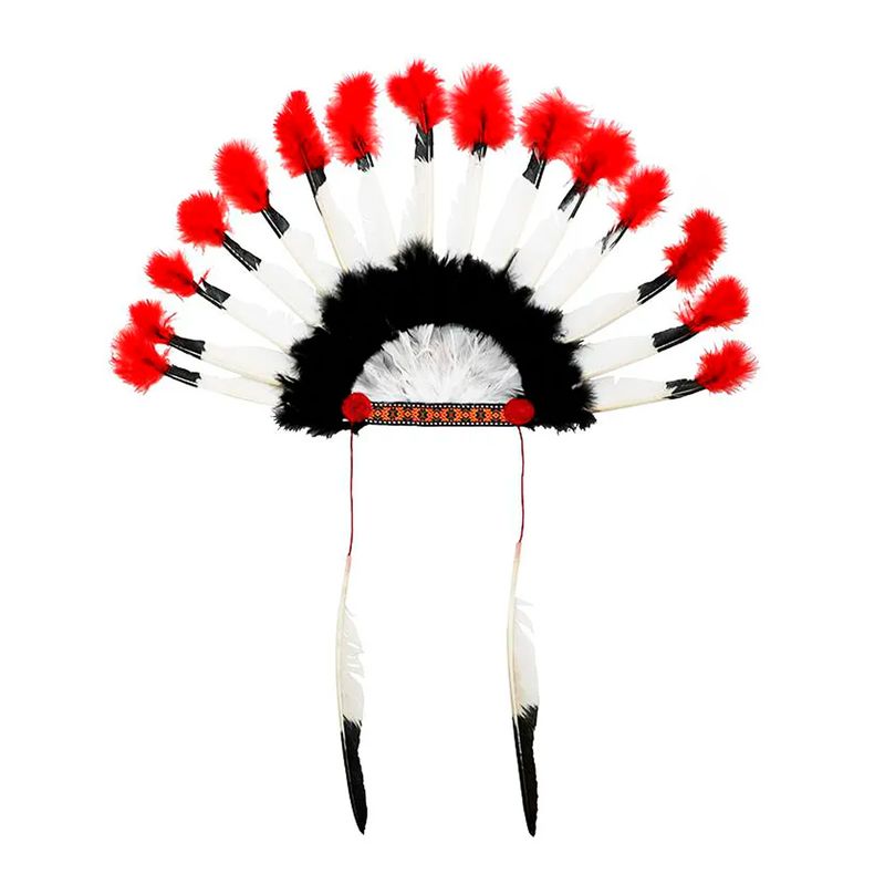 GENERICO - Penacho Indio Grande Plumas Diadema Disfraz Sombrero