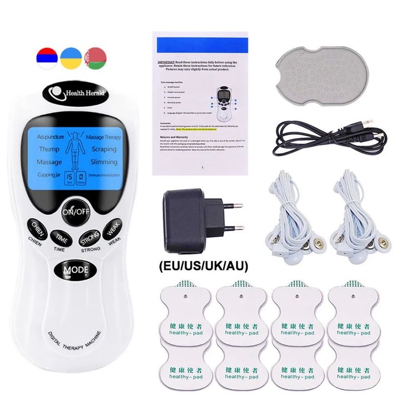 GENERICO - Gimnasia Pasiva Digital 8 Electrodos Masajeador Relajante