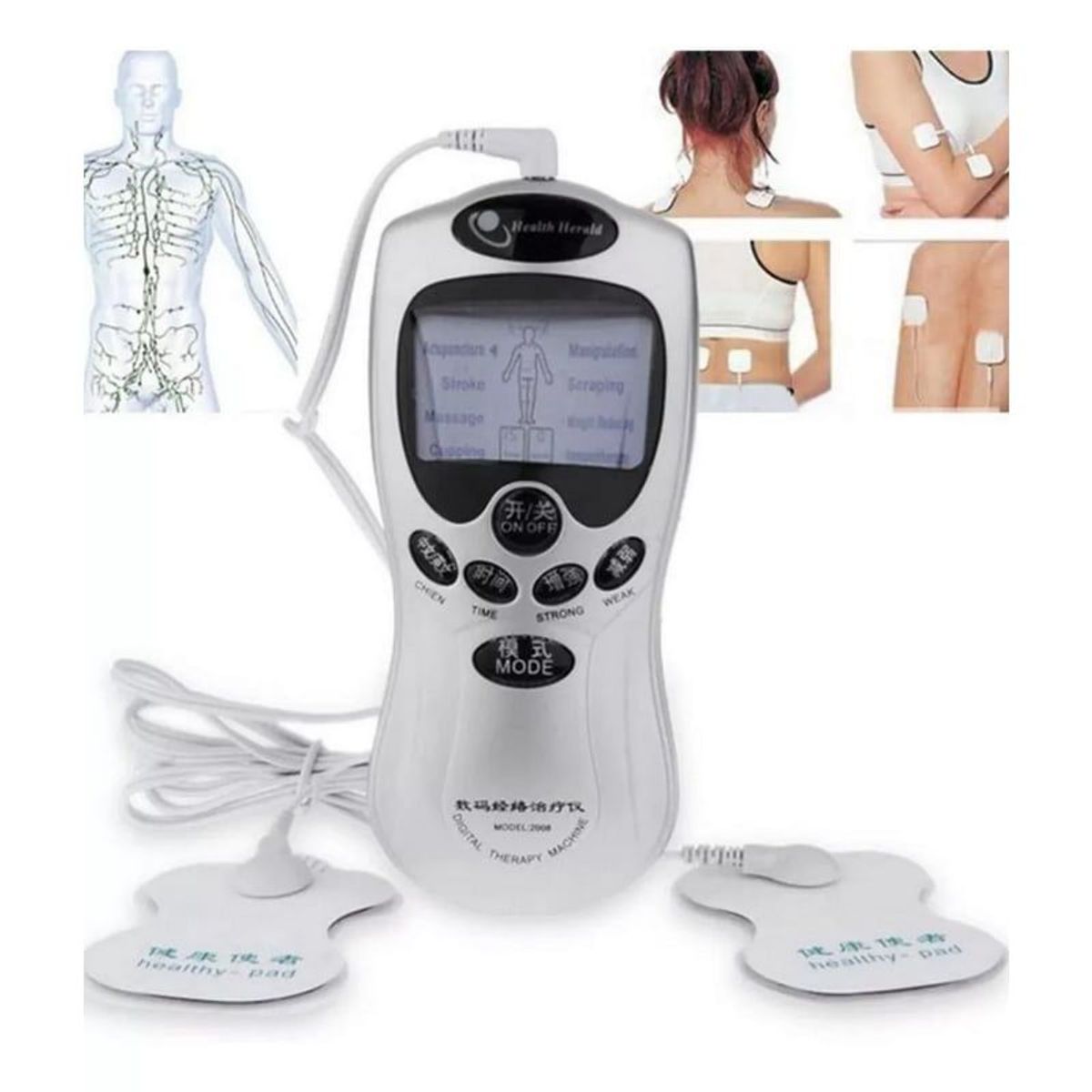 GENERICO - Gimnasia Pasiva Digital 8 Electrodos Masajeador Relajante