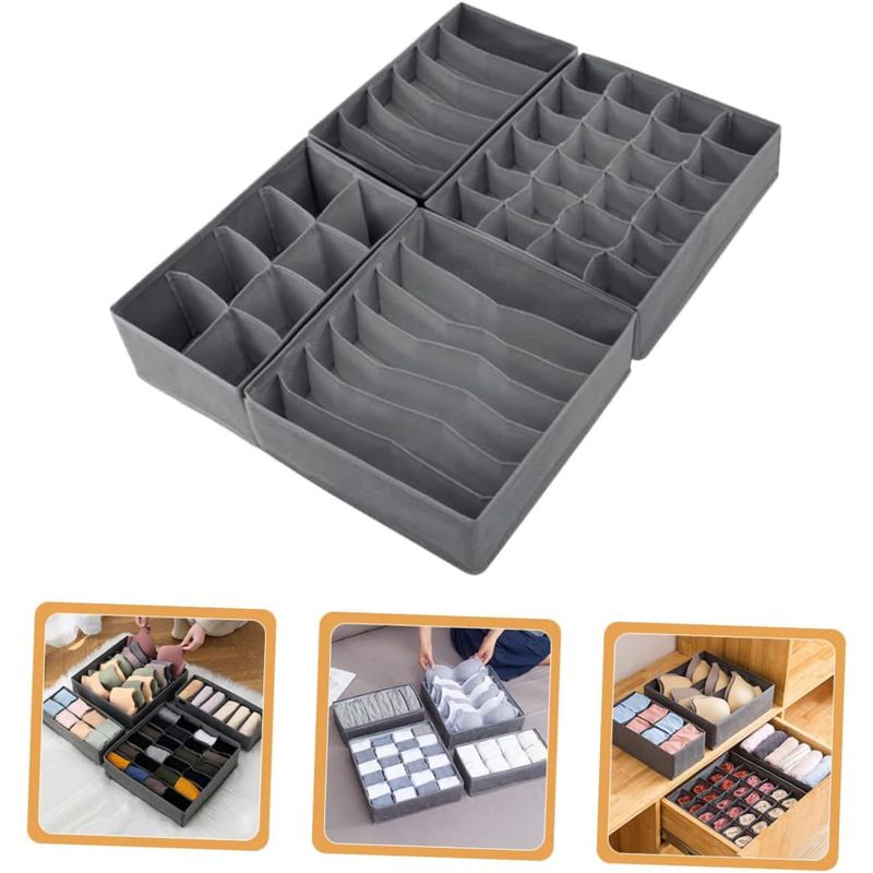 GENERICO - Organizador de ropa interior cajones x4 piezas