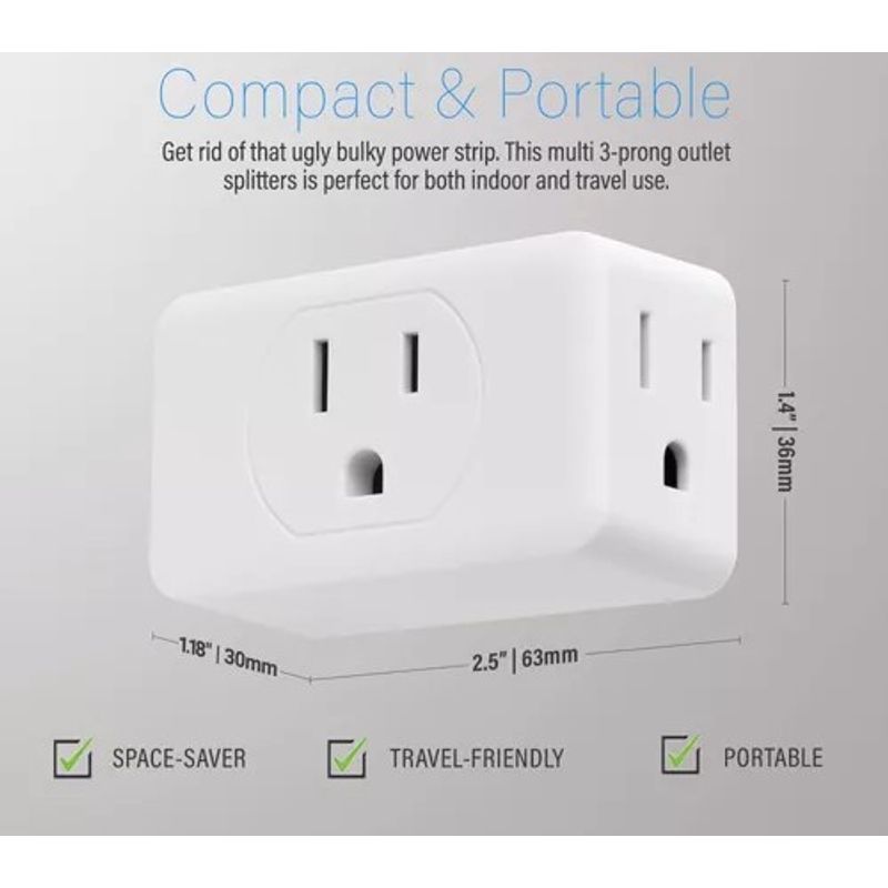 GENERICO - Inteligente Toma Corriente 3en1 Compatible Alexa Smart Plug