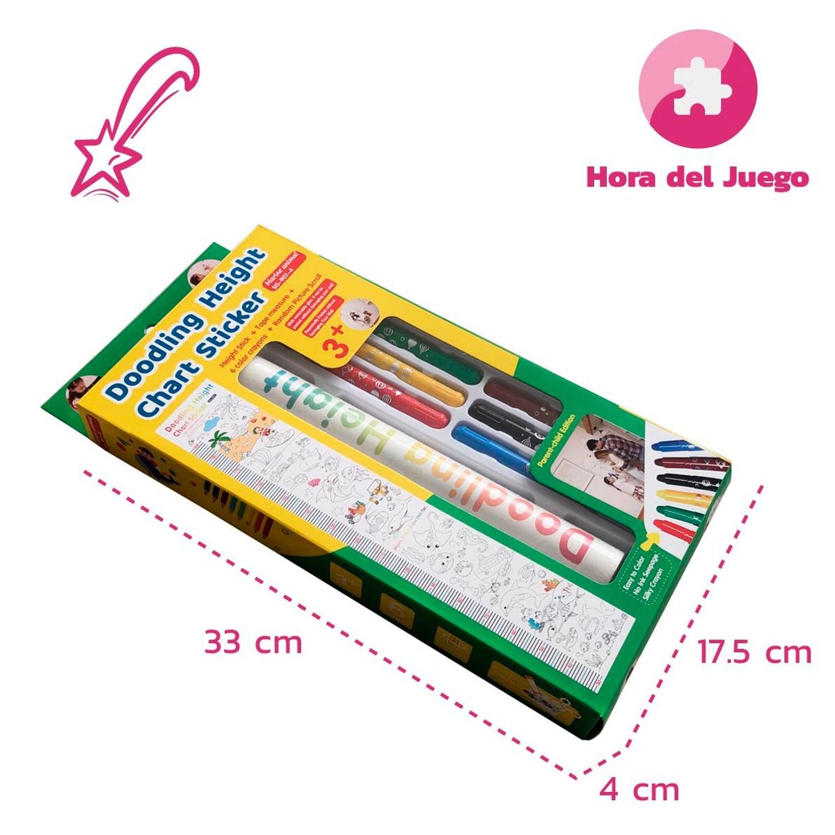 ENFANTASY - Vinilo Adhesivo Pared Colear Y Medir Estatura Niños Metro