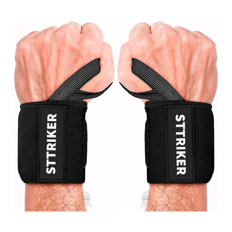 GENERICO - Kit X2 Muñequeras Levantamiento Pesas Straps Venda Protector