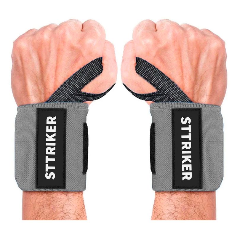 GENERICO - Kit X2 Muñequeras Levantamiento Pesas Straps Venda Protector