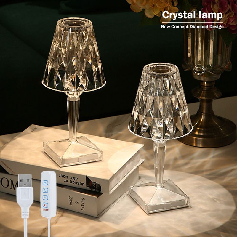 GENERICO - Lampara Led Mesa Iluminación Cristal Decoracion Lujo Hogar