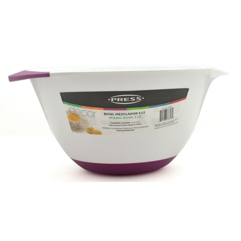 PRESS - Bowl Tazon Mezclador De Cocina 3 Litros PRESS 76828 Blanco