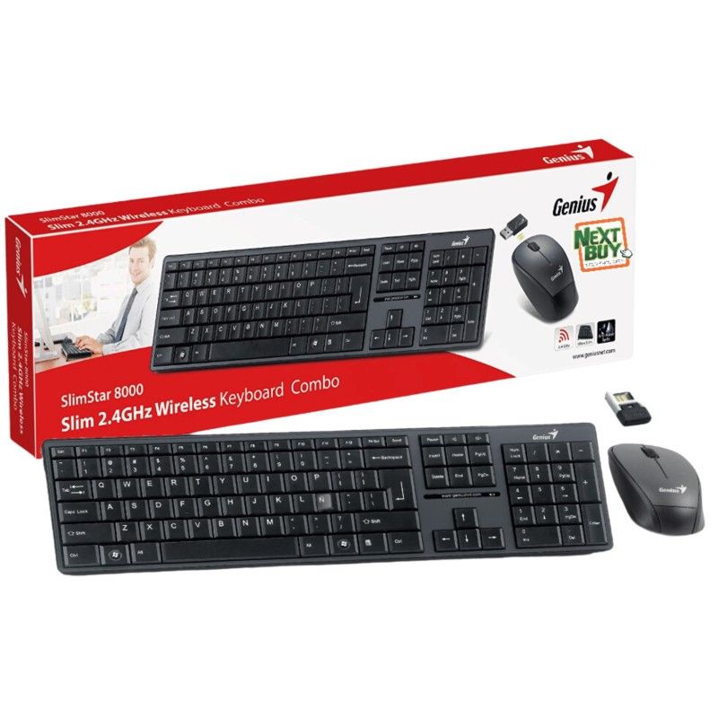 GENIUS - Combo Genius Teclado + Mouse 8000SE Inalambrico