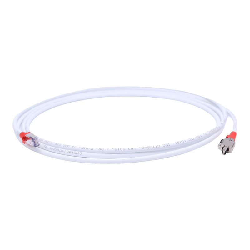 SIEMON - Patch Cord F/UTP Siemon T2E2-03M-B03L Blanco con Rojo 3m