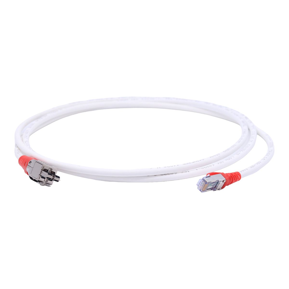 SIEMON - Patch Cord F/UTP Siemon T2E2-02M-B03L Blanco con Rojo 2m