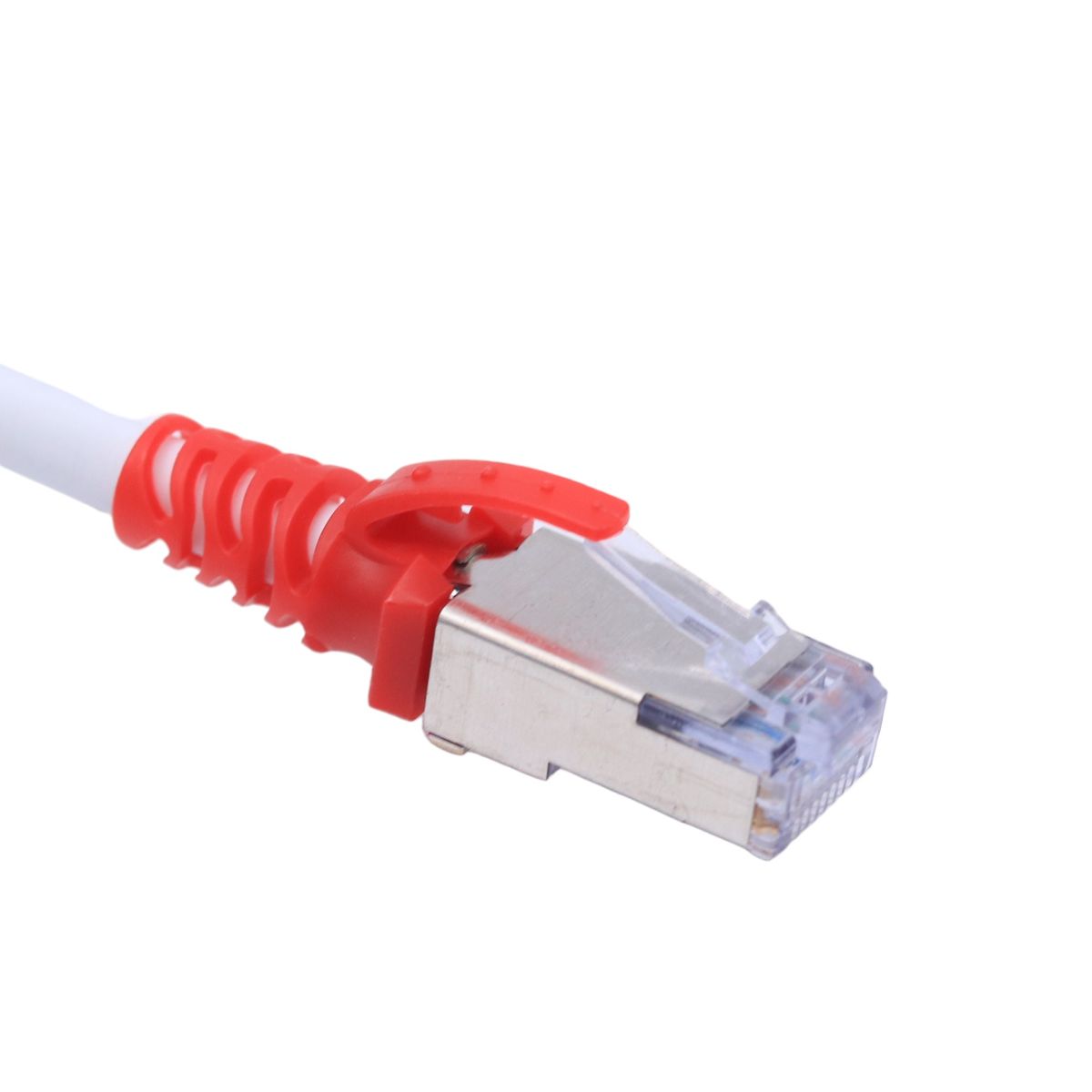 SIEMON - Patch Cord F/UTP Siemon T2E2-02M-B03L Blanco con Rojo 2m