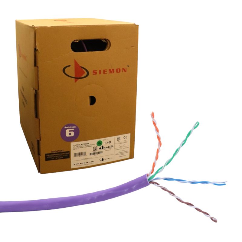 SIEMON - Cable U/UTP Cat 6 SIEMON 9C6L4-E2-RXA interior VIOLETA 305M