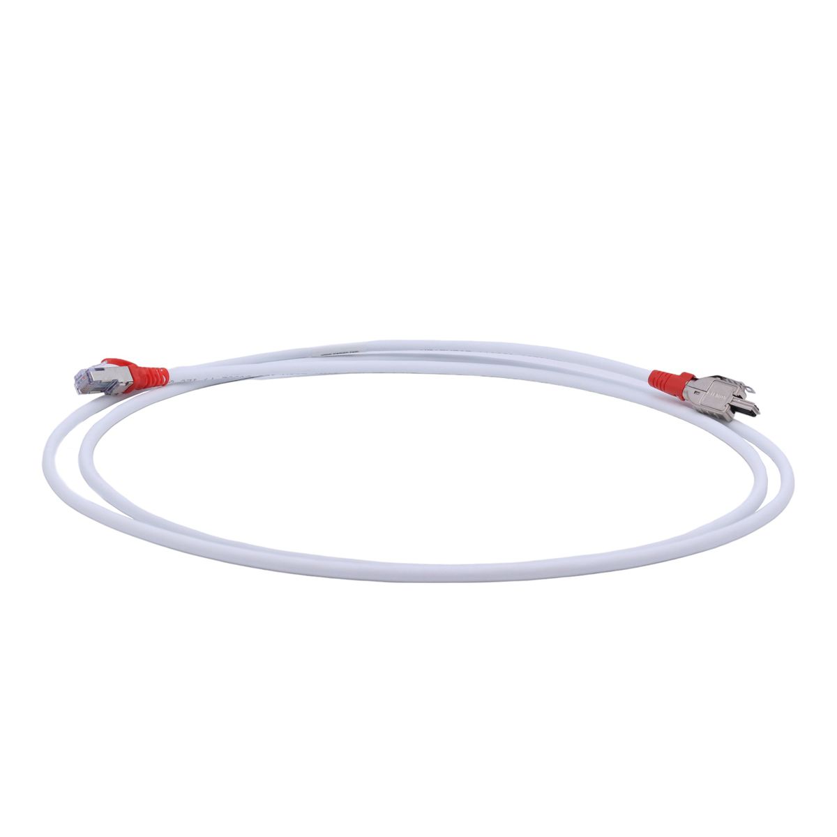 SIEMON - Patch Cord F/UTP Siemon T2E2-01M-B03L Blanco con Rojo 1m