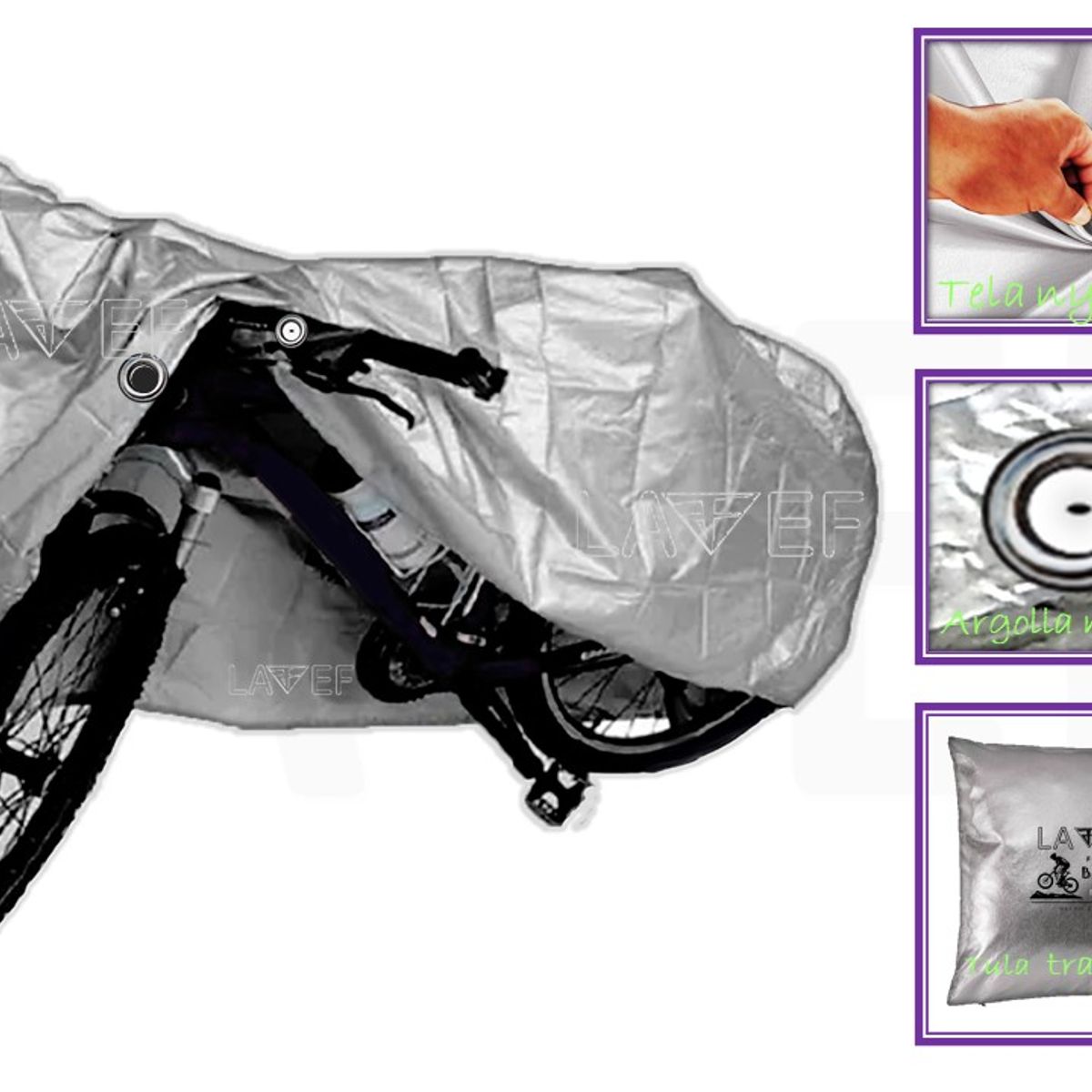 LAVEF - PIJAMA PARA BICICLETA METALIZADA + FORRO PARA MALETIN