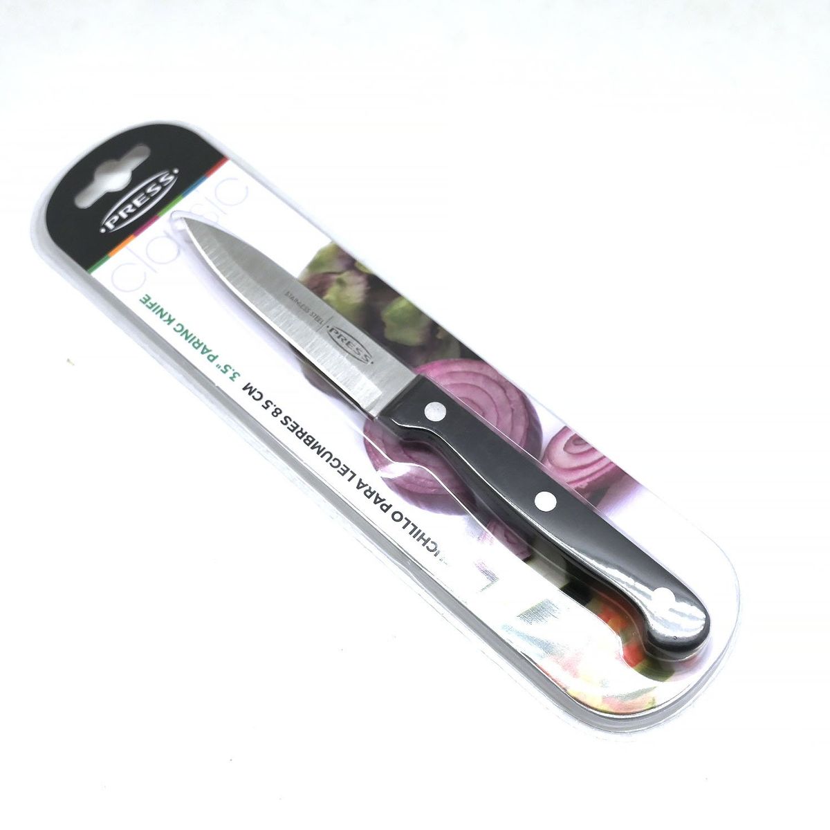 PRESS - Cuchillo De Cocina Para Legumbres 8.5 Cm Acero Inox PRESS 76931 Negro
