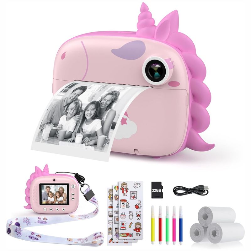 GENERICO - Camara Instantanea Para Niños Videos Full Hd Incluye Colores