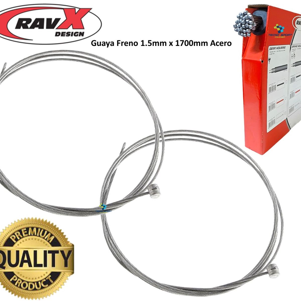 GENERICO - Guaya Bicicleta Ravx Freno Acerada Cable Mtb O Bmx Par