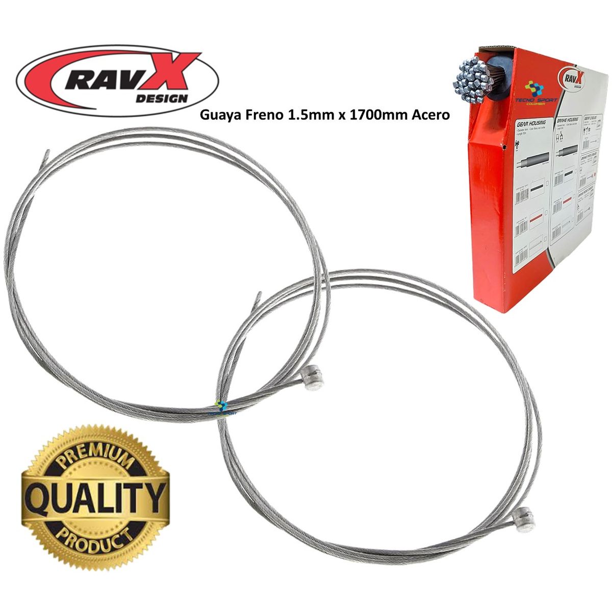 GENERICO - Guaya Bicicleta Ravx Freno Acerada Cable Mtb O Bmx Par