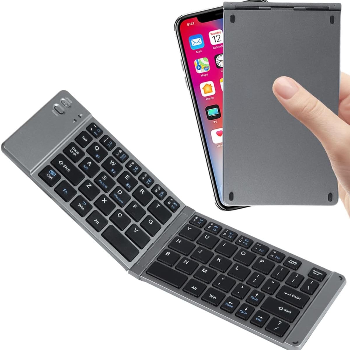 GENERICO - Teclado Inalambrico Bluetooth Plegable Para Pc Cel Letra Ñ