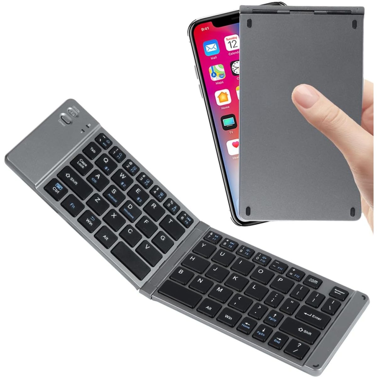 GENERICO - Teclado Inalambrico Bluetooth Plegable Para Pc Cel Letra Ñ