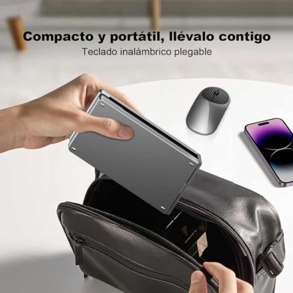 GENERICO - Teclado Inalambrico Bluetooth Plegable Para Pc Cel Letra Ñ