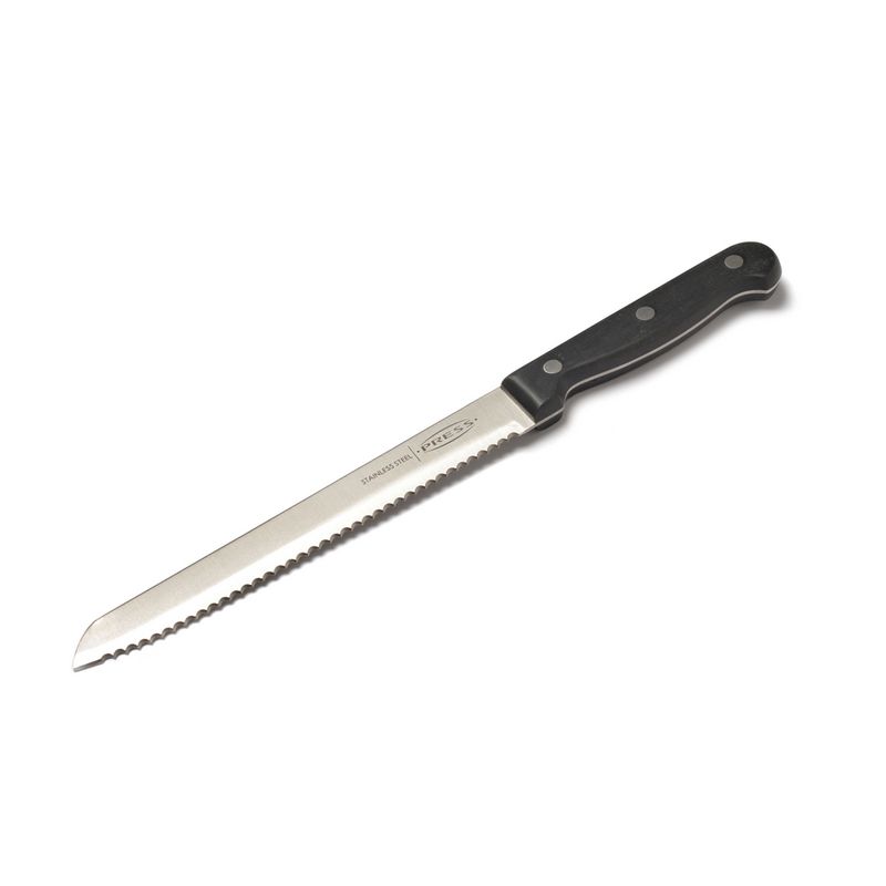 PRESS - Cuchillo de Cocina Sierra para Pan 20 cm Acero Inox PRESS 76936 Negro