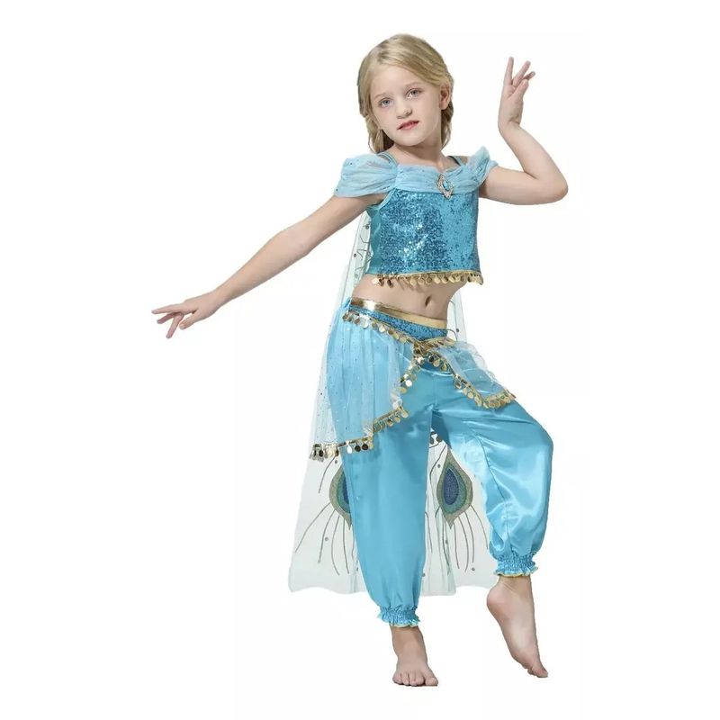 GENERICO - Disfraz Princesa Jazmin Pelicula Aladin Halloween Cosplay
