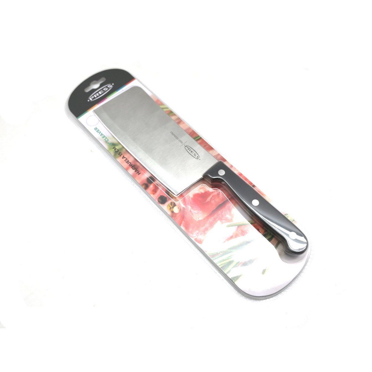 PRESS - Cuchillo Hachuela Hacha De Cocina 15 Cm Acero Inox PRESS 76937 Negro