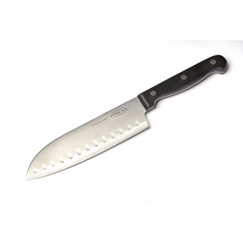 PRESS - Cuchillo De Cocina Santoku 16.5 cm Acero Inox PRESS 76938 Negro