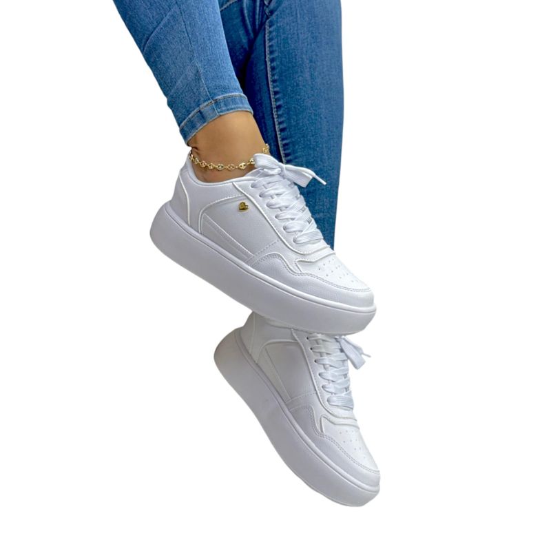 EVEGONZ - Zapato Casual Para Mujer Tenis Urbano Blanco