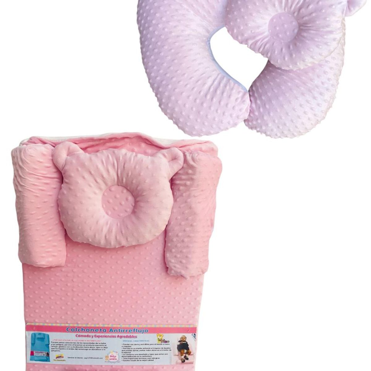 GENERICO - Colchoneta antirreflujo50x75x14 Para Bebe+Cojin De Lactancia